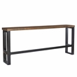 Pemberly Row Contemporary Steel & Wood Sofa Bar Table in Dark Gunmetal