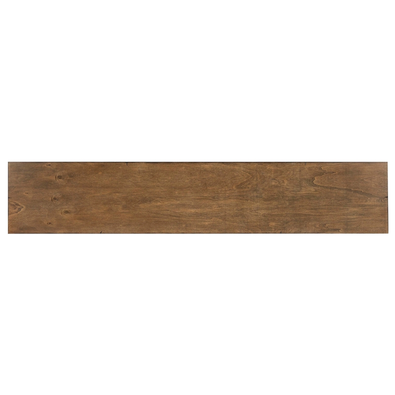 Pemberly Row Contemporary Steel & Wood Sofa Bar Table in Dark Gunmetal