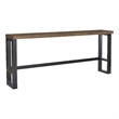 Pemberly Row Contemporary Steel & Wood Sofa Bar Table in Dark Gunmetal