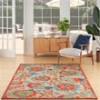 Pemberly Row 4' x 6' Red Multicolor Fabric Farmhouse Area Rug (4' x 6')