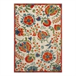 Pemberly Row 4' x 6' Red Multicolor Fabric Farmhouse Area Rug (4' x 6')
