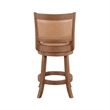 Pemberly Row Wood & Faux Leather Swivel Counter Stool in Chestnut/Brown