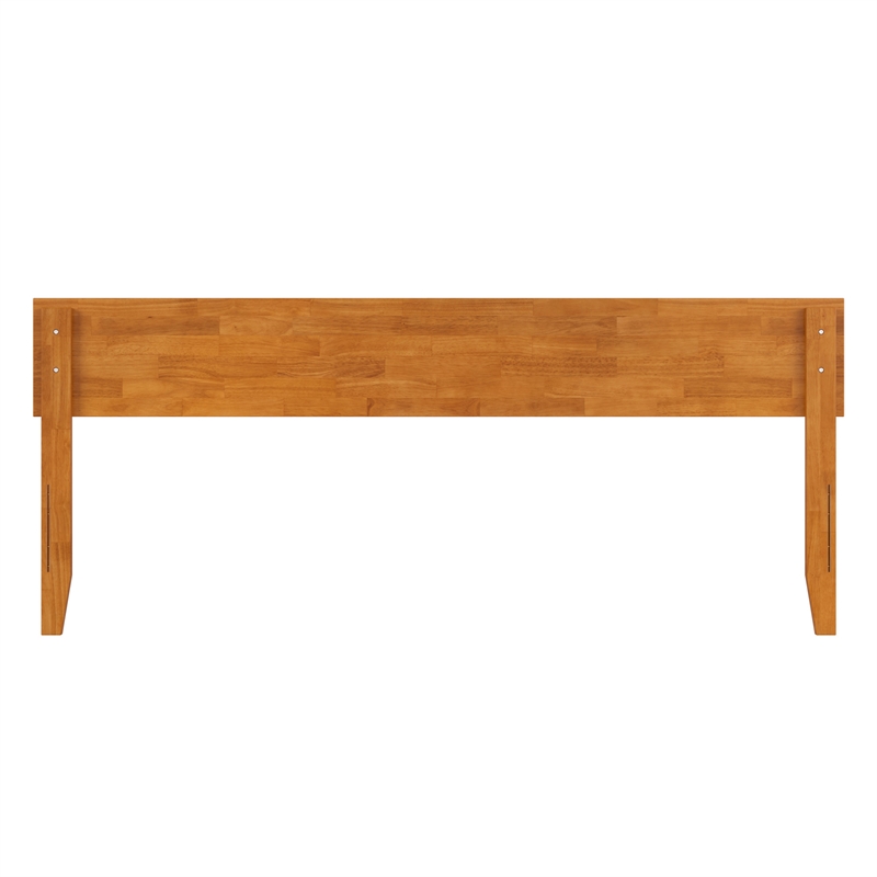 Pemberly Row King Modern Solid Wood Panel Headboard in Light Toffee