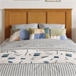Pemberly Row Madison Full Solid Wood Panel Headboard in Light Toffee