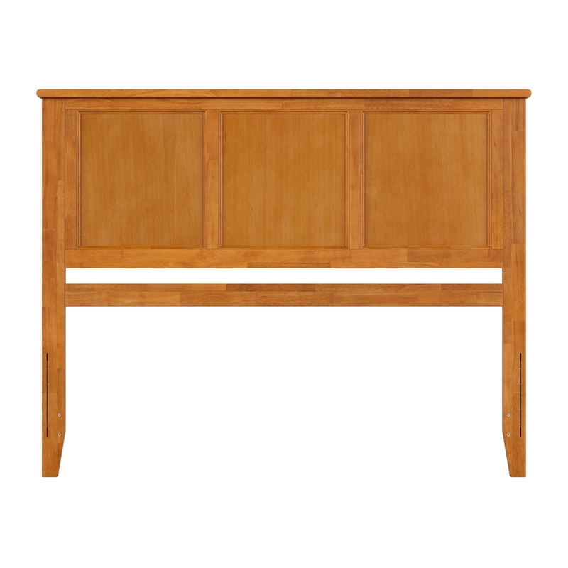 Pemberly Row Madison Queen Solid Wood Panel Headboard in Light Toffee