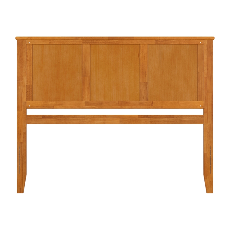 Pemberly Row Madison Queen Solid Wood Panel Headboard in Light Toffee