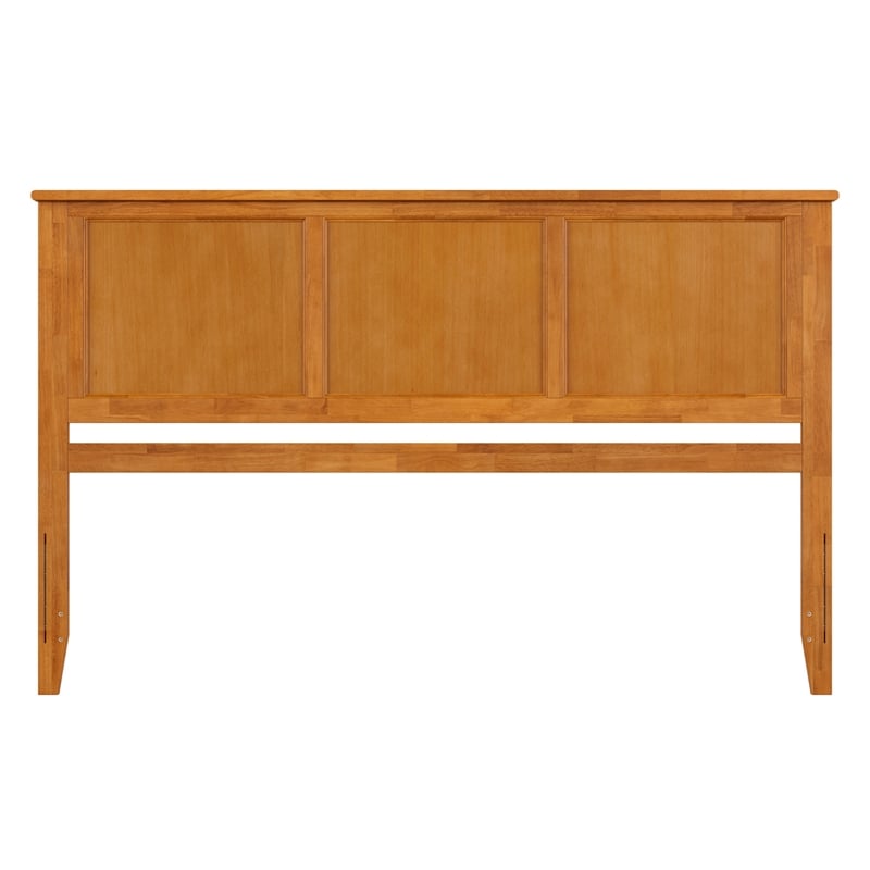 Pemberly Row Madison King Solid Wood Panel Headboard in Light Toffee