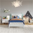 Pemberly Row Twin Solid Wood Low Profile Platform Bed in White