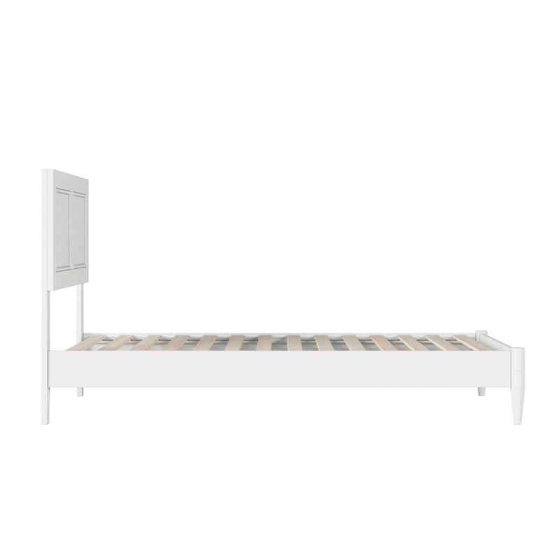 Pemberly Row Twin Solid Wood Low Profile Platform Bed in White