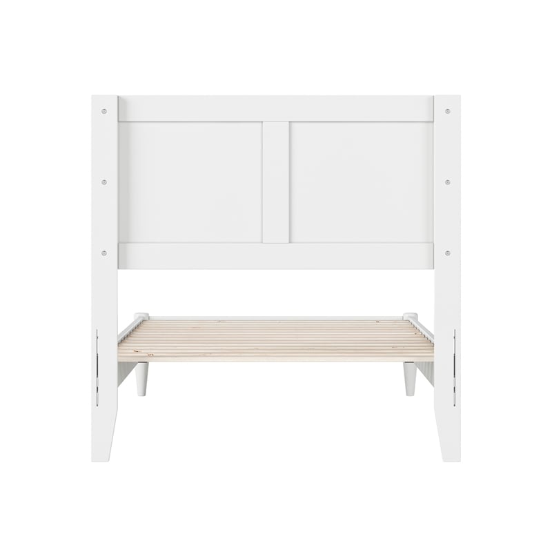 Pemberly Row Twin Solid Wood Low Profile Platform Bed in White
