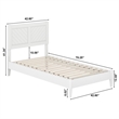 Pemberly Row Twin Solid Wood Low Profile Platform Bed in White