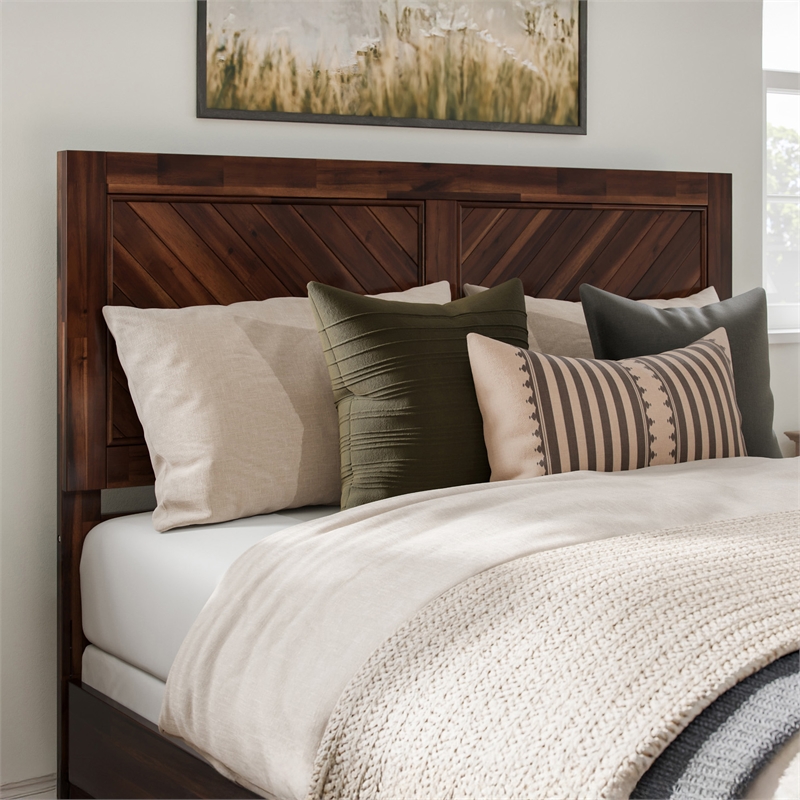 Pemberly Row Canyon Queen Wood Headboard in Barnwood