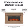 Pemberly Row Wide Mantel w/ Linear Electric Fireplace in Charred Oak