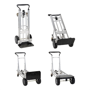 Pemberly Row 4-in-1 Folding/Assisted Hand Truck/Platform Cart - Flat-Free Wheels