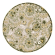 Pemberly Row 8' x Round Ivory Green Fabric Outdoor Area Rug (8' Round)