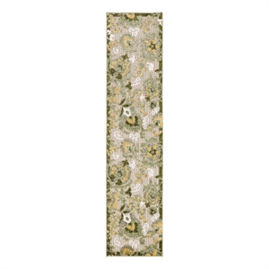 Pemberly Row 8' Runner Ivory Green Fabric Outdoor Area Rug (8' Runner)