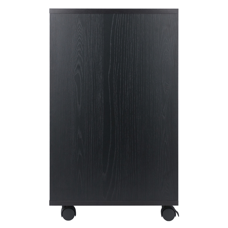 Pemberly Row 6-Drawer Engineered Wood Mobile Storage Cabinet in Black