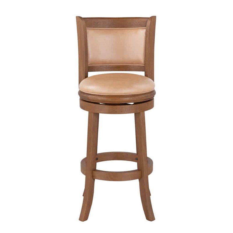 Pemberly Row Bar Height Swivel Bar Stool-Chestnut Wire-Brush