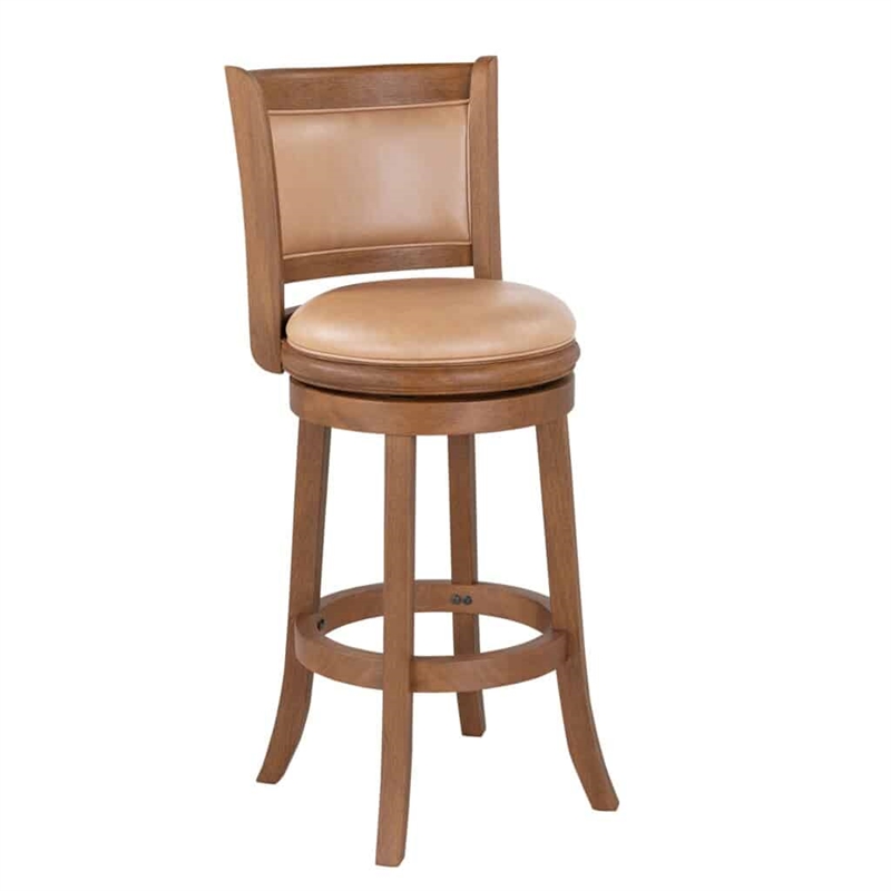 Pemberly Row Bar Height Swivel Bar Stool-Chestnut Wire-Brush