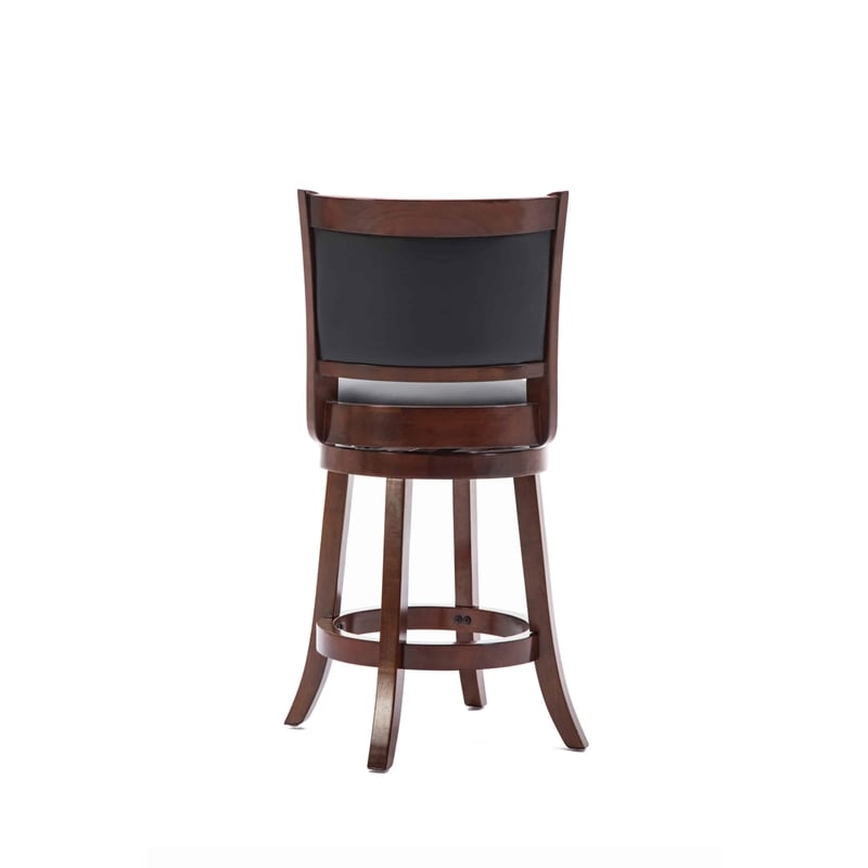Pemberly Row Modern / Contemporary Wood Swivel Counter Stool-Cherry