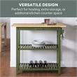 Pemberly Row Three-Tier Butcher Block Kitchen Prep Island w/Drawer in Green Wood