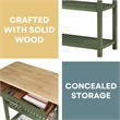 Pemberly Row Three-Tier Butcher Block Kitchen Prep Island w/Drawer in Green Wood