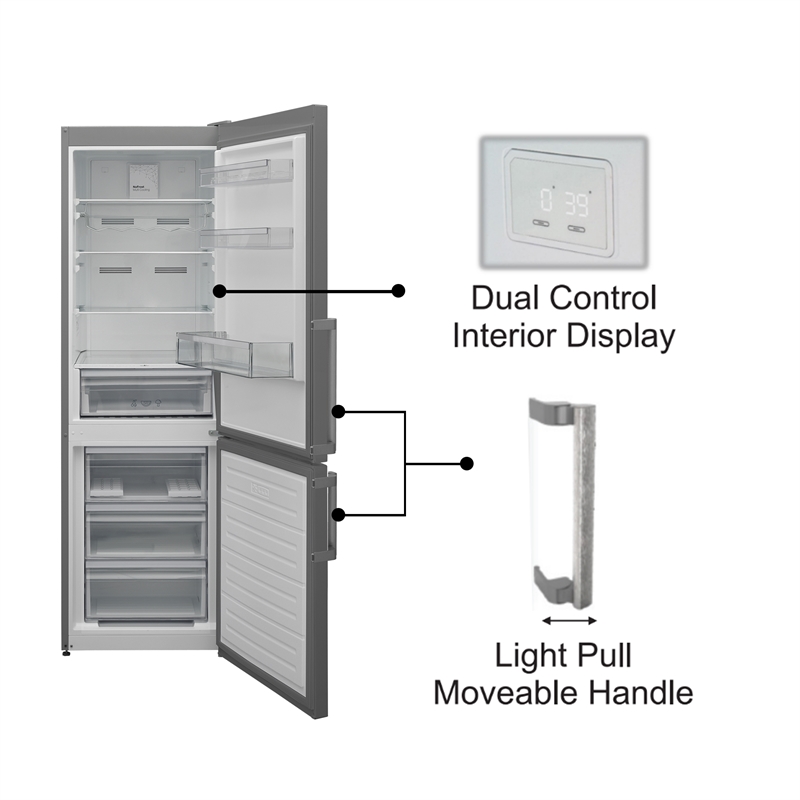 Pemberly Row 12cf No Frost Bottom Freezer Refrigerator Wine Rack GARAGE READY