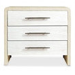 Pemberly Row Three-Drawer Nightstand with White Resin Drawers