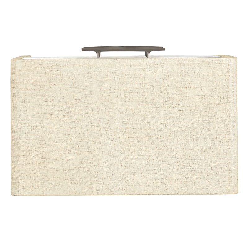 Pemberly Row Three-Drawer Nightstand with White Resin Drawers