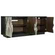 Pemberly Row Contemporary Wood Entertainment Console in Black