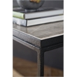Pemberly Row Contemporary Metal-Wood-Stone Console Table in Black