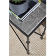 Pemberly Row Contemporary Metal-Wood-Stone Console Table in Black