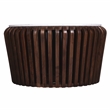 Pemberly Row 33 in. White Marble & Brown Acacia Wood Coffee Table Modern Design