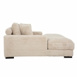 Pemberly Row Taupe Oversized Fabric Cuddler Chaise with Cupholder and USB Ports