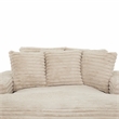 Pemberly Row Taupe Oversized Fabric Cuddler Chaise with Cupholder and USB Ports