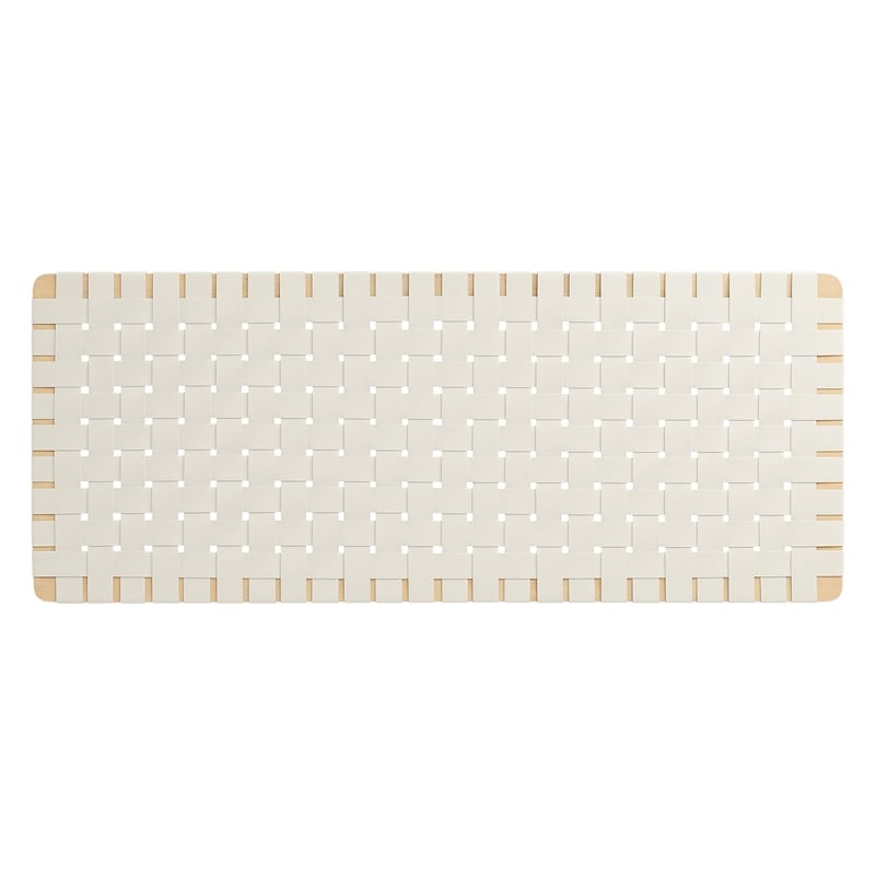 Pemberly Row Weave Vegan Leather Full Headboard in Natural Beige