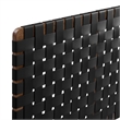 Pemberly Row Weave Vegan Leather Full Headboard in Walnut Black