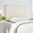 Pemberly Row Weave Wall-Mount Vegan Leather Twin Headboard in Natural Beige