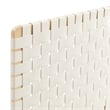 Pemberly Row Weave Wall-Mount Vegan Leather Twin Headboard in Natural Beige