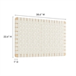 Pemberly Row Weave Wall-Mount Vegan Leather Twin Headboard in Natural Beige