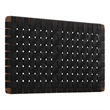 Pemberly Row Weave Wall-Mount Vegan Leather Twin Headboard in Walnut Black