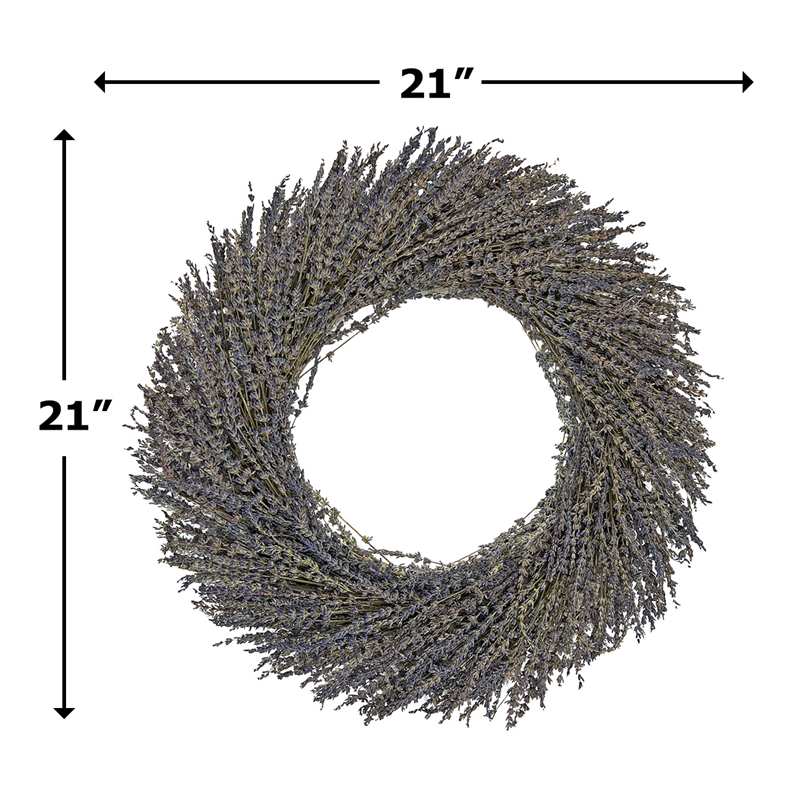 Pemberly Row Preserved Decorative Real Lavender Wreath in Purple