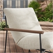 Pemberly Row Contemporary Fabric Sling Lounge Chair in Ivory