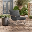 Pemberly Row Contemporary Fabric Sling Lounge Chair in Charcoal