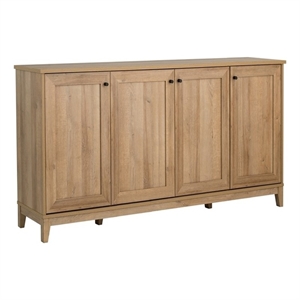 Pemberly Row 4 Panel Door Console Table with Storage Oak Storage Cabinet