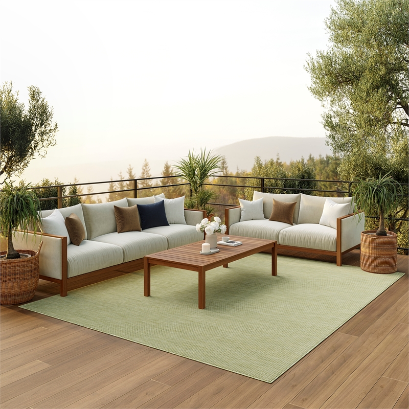 Pemberly Row Modern / Contemporary 6' x 9' Fabric Green Area Rug