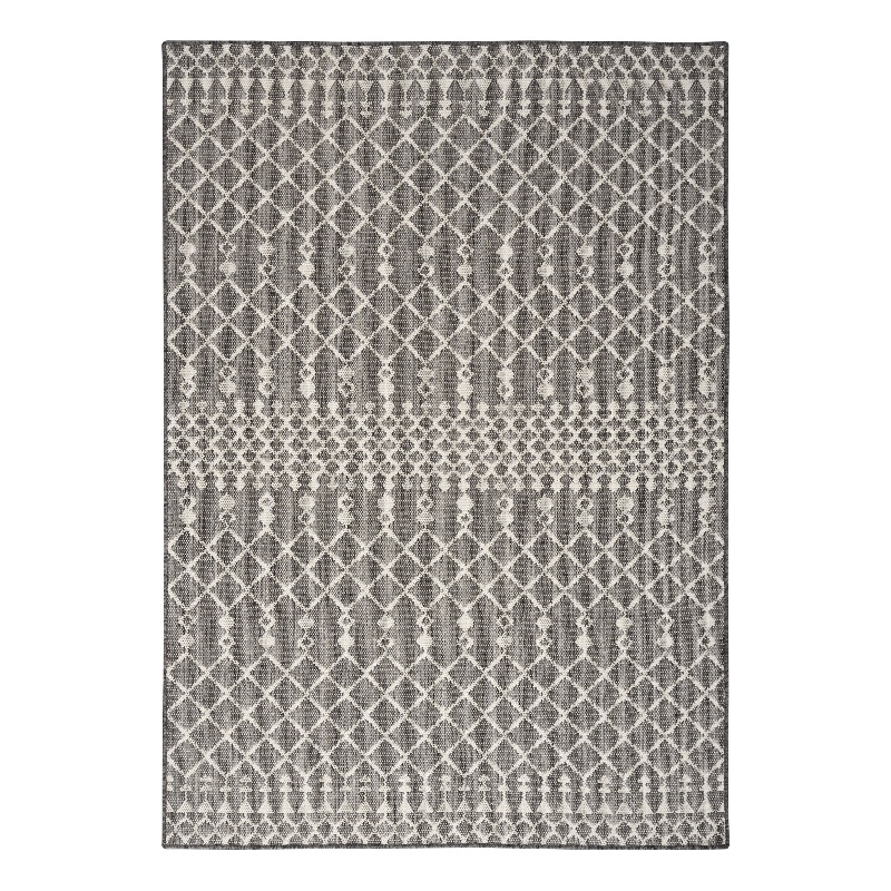 Pemberly Row Modern / Contemporary 4' x 6' Fabric Charcoal Area Rug