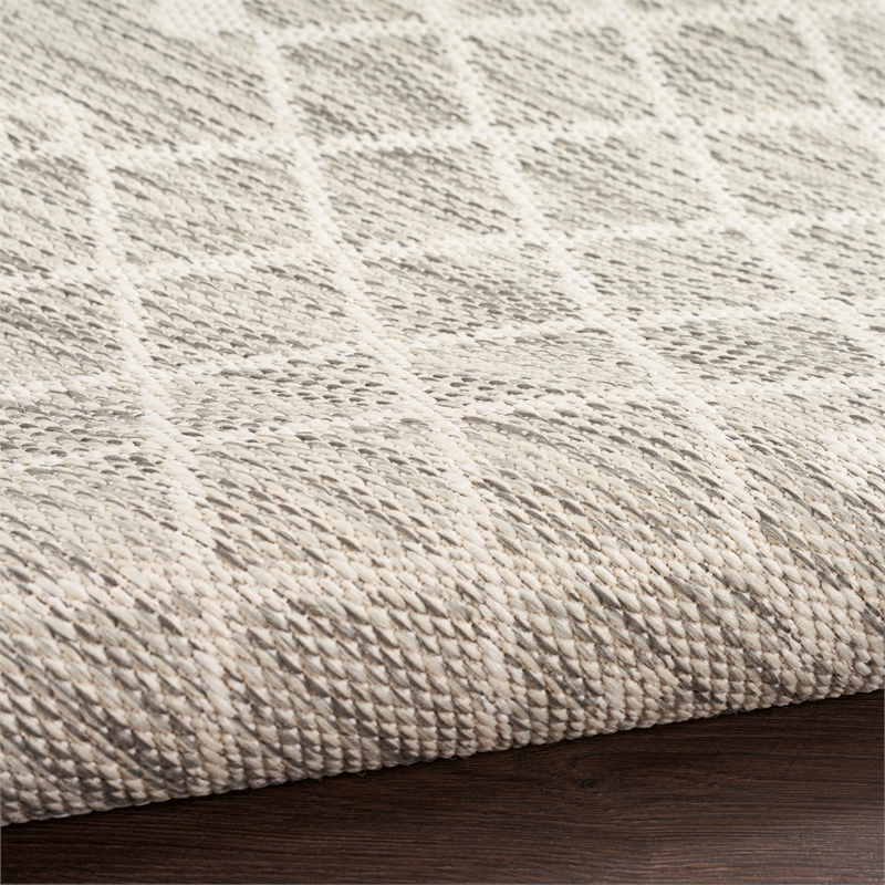 Pemberly Row Contemporary 4' x 6' Fabric Light Grey Area Rug