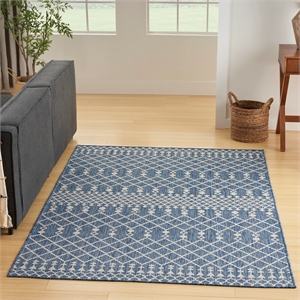 Pemberly Row Modern / Contemporary 4' x 6' Fabric Navy Blue Area Rug