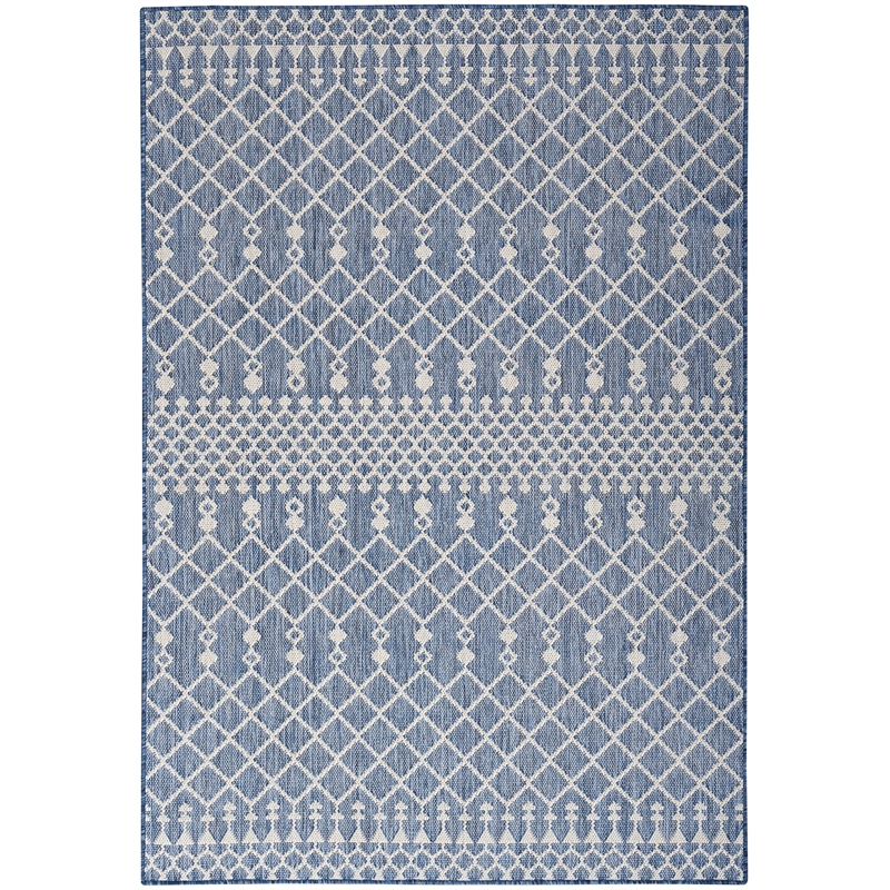 Pemberly Row Modern / Contemporary 4' x 6' Fabric Navy Blue Area Rug